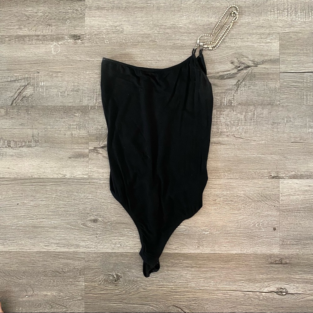 Superdown black bodysuit with jewels